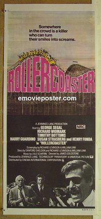 t320 ROLLERCOASTER Australian daybill movie poster '77 Segal, Widmark