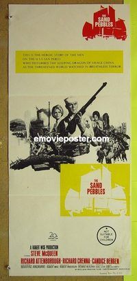 t323 SAND PEBBLES Australian daybill movie poster '67 Steve McQueen