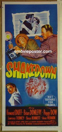 t324 SHAKEDOWN Australian daybill movie poster '50 Duff, Donlevy