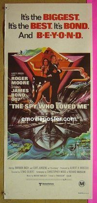 t331 SPY WHO LOVED ME Australian daybill movie poster '77 Moore as Bond