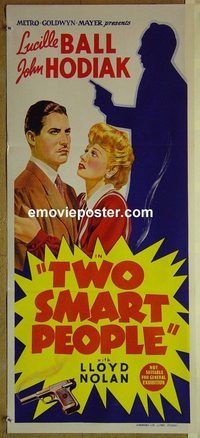 t344 TWO SMART PEOPLE Australian daybill movie poster '46 Lucille Ball
