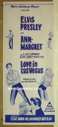 t349 VIVA LAS VEGAS Australian daybill movie poster '64 Elvis, Ann-Margret