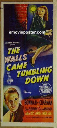 t350 WALLS CAME TUMBLING DOWN Australian daybill movie poster '46 Mendes