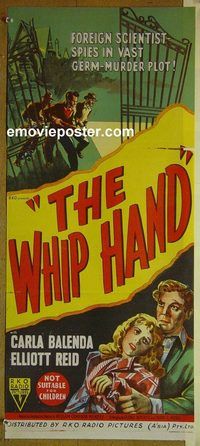 t354 WHIP HAND Australian daybill movie poster '51 germ warfare!
