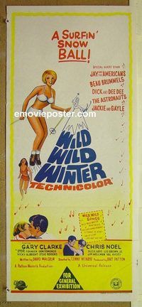 t355 WILD WILD WINTER Australian daybill movie poster '66 rock 'n' roll