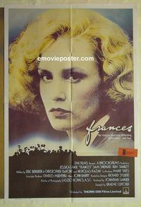 t023 FRANCES English one-sheet movie poster '82 Jessica Lange as Farmer
