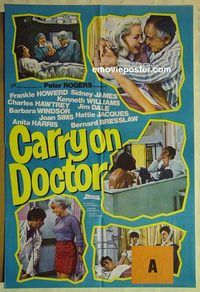 t011 CARRY ON DOCTOR English one-sheet movie poster '72 hospital sex!