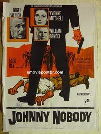 t035 JOHNNY NOBODY English one-sheet movie poster '66 Aldo Ray, Nigel Patrick