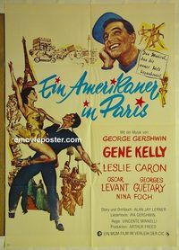 t535 AMERICAN IN PARIS German movie poster R70s Gene Kelly musical!