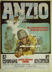 t540 ANZIO German movie poster '68 Robert Mitchum, Peter Falk
