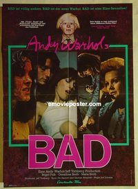 t546 BAD German movie poster '77 Andy Warhol, Carroll Baker