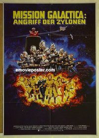 t684 MISSION GALACTICA: THE CYLON ATTACK German movie poster '78 Hatch