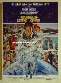 t686 MOONRAKER German movie poster '79 Roger Moore as James Bond