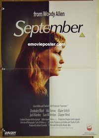 t737 SEPTEMBER small German movie poster '87 Woody Allen, Mia Farrow