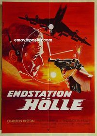 t743 SKYJACKED German movie poster '72 Charlton Heston, Mimieux