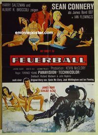 t763 THUNDERBALL German movie poster R80s Connery as Bond