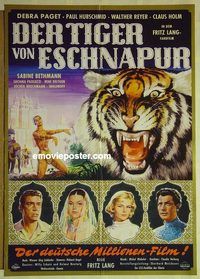 t764 TIGER OF ESCHNAPUR German movie poster '59 Fritz Lang
