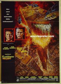 t765 TOWERING INFERNO German movie poster '74 McQueen, Newman