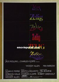 t793 ZELIG German movie poster '83 Woody Allen mockumentary!