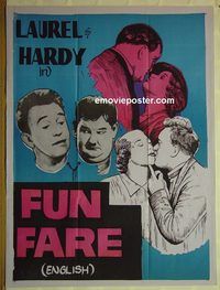 t374 FUN FARE Indian movie poster R60s Laurel and Hardy!