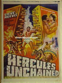 t375 HERCULES UNCHAINED Indian movie poster '60 Steve Reeves