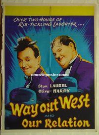 t382 WAY OUT WEST/OUR RELATIONS Indian movie poster '60s