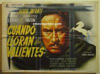 t415 CUANDO LLORAN LOS VALIENTES Mexican movie poster '47 Infante