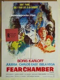t417 FEAR CHAMBER Mexican movie poster '68 Karloff, sci-fi horror