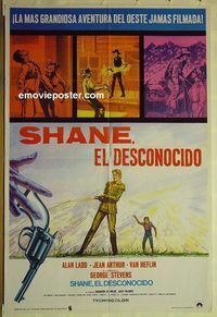 t455 SHANE South American movie poster R70s Alan Ladd, Jean Arthur