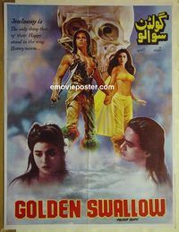 t980 GOLDEN SWALLOW Pakistani movie poster '88 Cherie Chung
