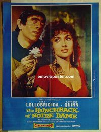 u010 HUNCHBACK OF NOTRE DAME Pakistani movie poster '57 Quinn