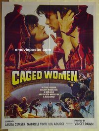 t865 CAGED WOMEN Pakistani movie poster '84 lesbian prison sex!