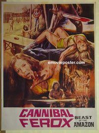 t866 CANNIBAL FEROX Pakistani movie poster '81 Umberto Lenzi