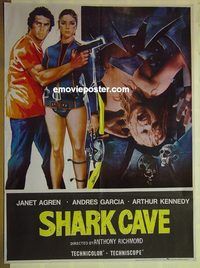 t877 CAVE OF THE SHARKS Pakistani movie poster '78 Arthur Kennedy
