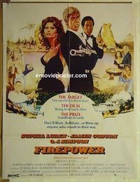 t952 FIREPOWER Pakistani movie poster '79 Sophia Loren, James Coburn