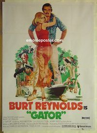 t972 GATOR Pakistani movie poster '76 Burt Reynolds, Lauren Hutton