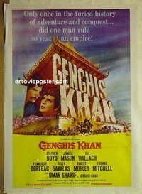 t973 GENGHIS KHAN Pakistani movie poster '65 Omar Sharif, Boyd