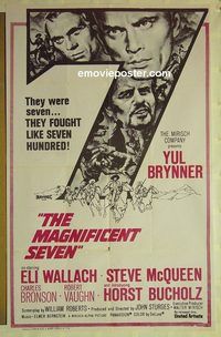 u059 MAGNIFICENT SEVEN Pakistani movie poster R70s Brynner, McQueen