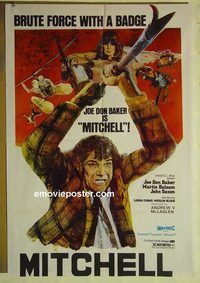 u081 MITCHELL Pakistani movie poster '75 Joe Don Baker, Balsam