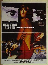 u096 NEW YORK RIPPER Pakistani movie poster '82 Lucio Fulci
