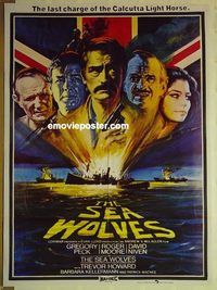 u156 SEA WOLVES Pakistani movie poster '80 Gregory Peck, Roger Moore