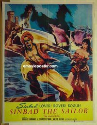 u176 SINBAD THE SAILOR Pakistani movie poster '46 Fairbanks Jr