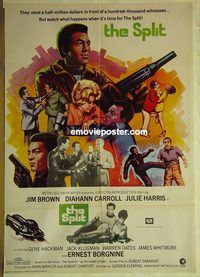 u186 SPLIT Pakistani movie poster '68 Jim Brown, Gene Hackman