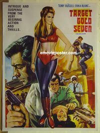u211 TARGET GOLD SEVEN Pakistani movie poster '67 Tony Russell
