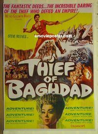 u222 THIEF OF BAGHDAD Pakistani movie poster '61 Steve Reeves