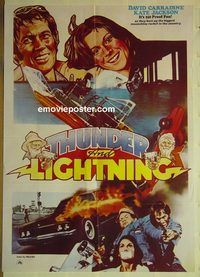 u224 THUNDER & LIGHTNING Pakistani movie poster '77 David Carradine