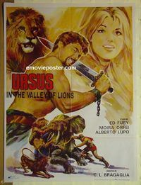 u247 URSUS IN THE VALLEY OF LIONS Pakistani movie poster '61 Ed Fury