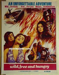 u262 WILD, FREE & HUNGRY Pakistani movie poster '69 biker sex!