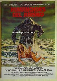 t437 HUMANOIDS FROM THE DEEP Spanish movie poster '80 classic!