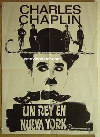 t439 KING IN NEW YORK Spanish movie poster '57 Charlie Chaplin